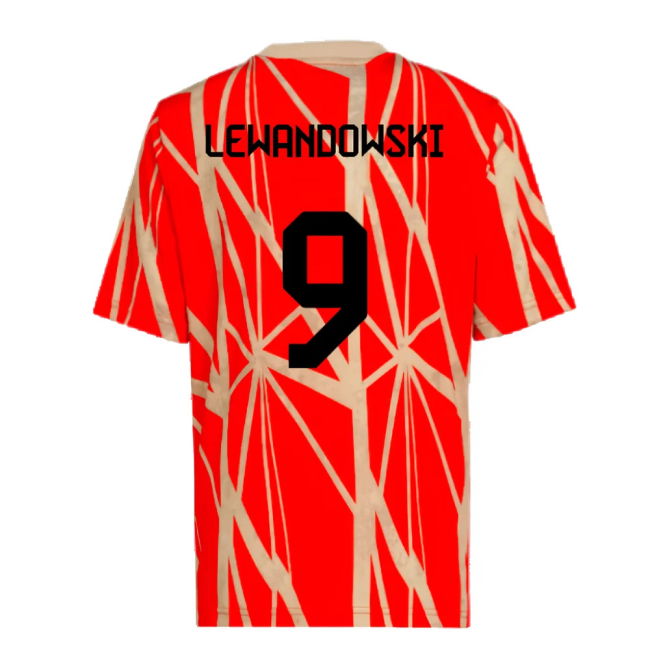 2024-2025 Bayern Munich Pre-Match Shirt (Red) (Lewandowski 9)