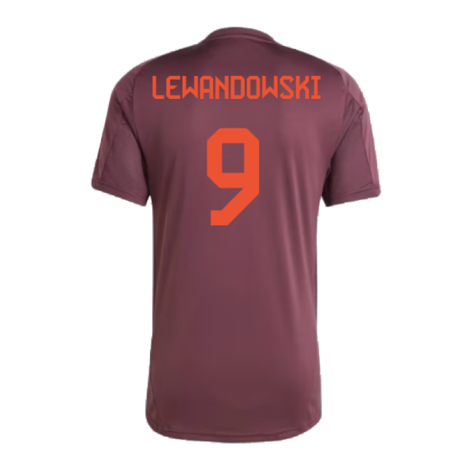2024-2025 Bayern Munich Training Shirt (Shadow Maroon) (Lewandowski 9)