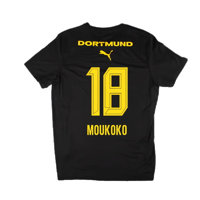 2024-2025 Borussia Dortmund Casuals Tee (Black) (Moukoko 18)