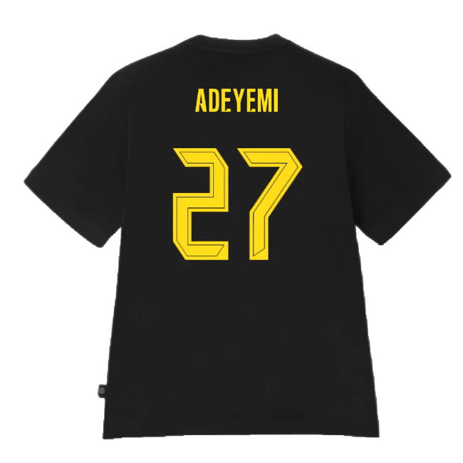 2024-2025 Borussia Dortmund ESS Tee (Black) (Adeyemi 27)