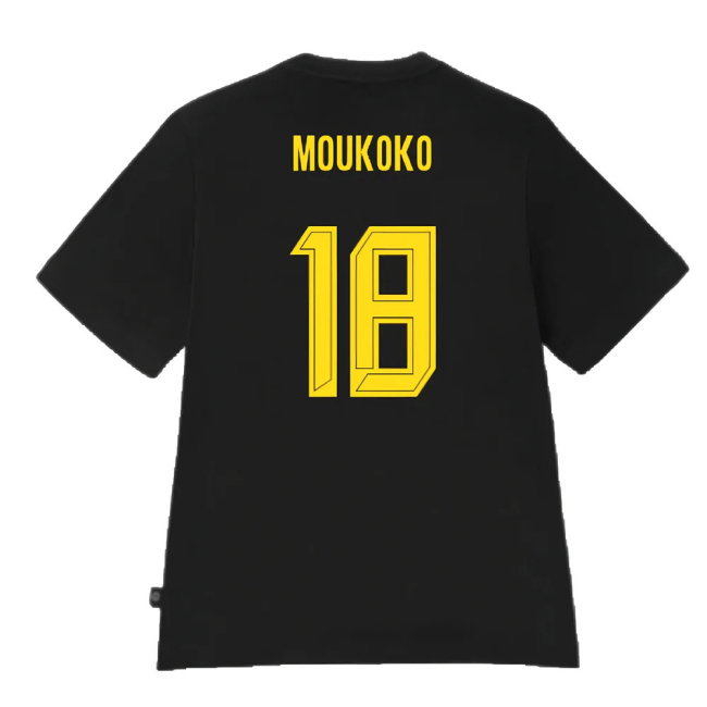 2024-2025 Borussia Dortmund ESS Tee (Black) (Moukoko 18)