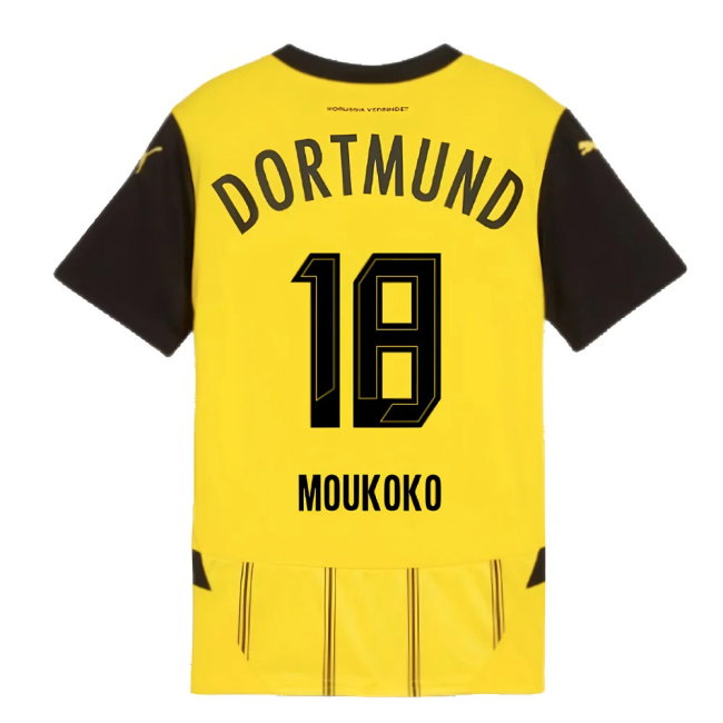 2024-2025 Borussia Dortmund Home Shirt (Kids) (Moukoko 18)