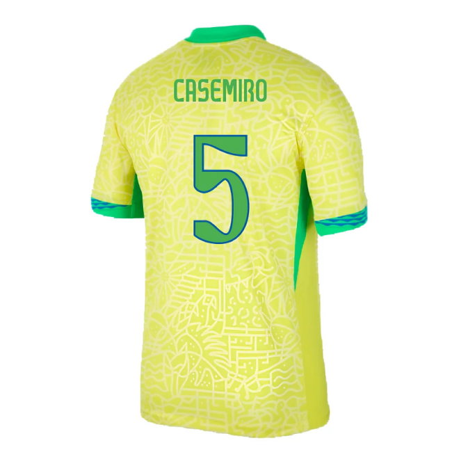 2024-2025 Brazil Home Dri-Fit ADV Match Shirt (Casemiro 5)