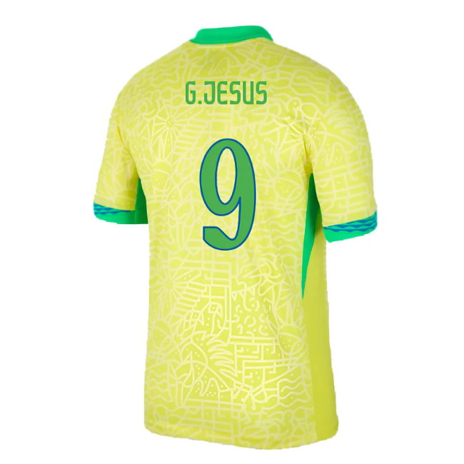 2024-2025 Brazil Home Dri-Fit ADV Match Shirt (G.Jesus 9)