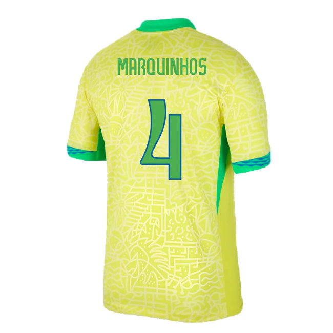 2024-2025 Brazil Home Dri-Fit ADV Match Shirt (Marquinhos 4)
