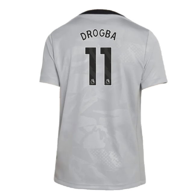2024-2025 Chelsea Third Academy Pre-Match Shirt (Grey) - Kids (Drogba 11)