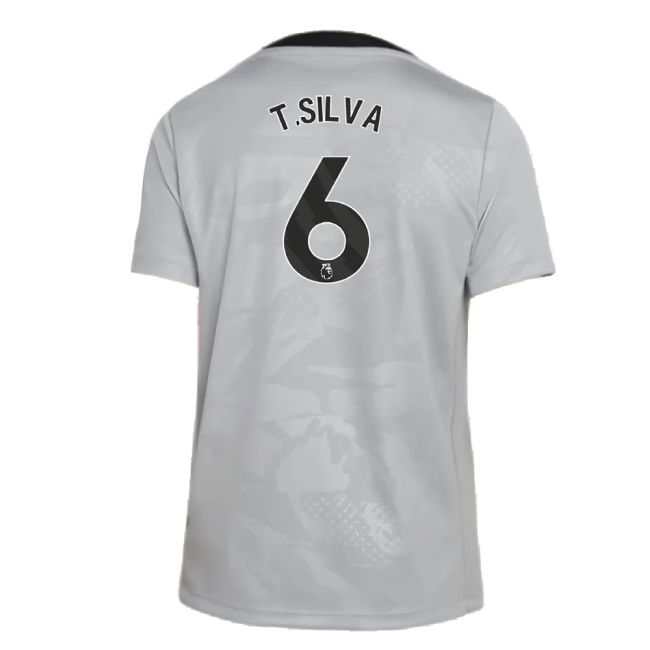 2024-2025 Chelsea Third Academy Pre-Match Shirt (Grey) - Kids (T.Silva 6)