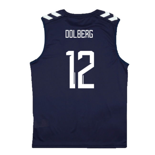 2024-2025 Denmark Sleeveless Training Jersey (Marine) (Dolberg 12)