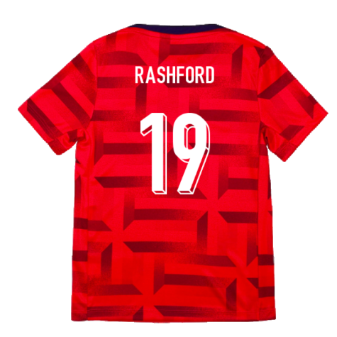 2024-2025 England Academy Pro Pre-Match Top (Siren Red) - Kids (Rashford 19)