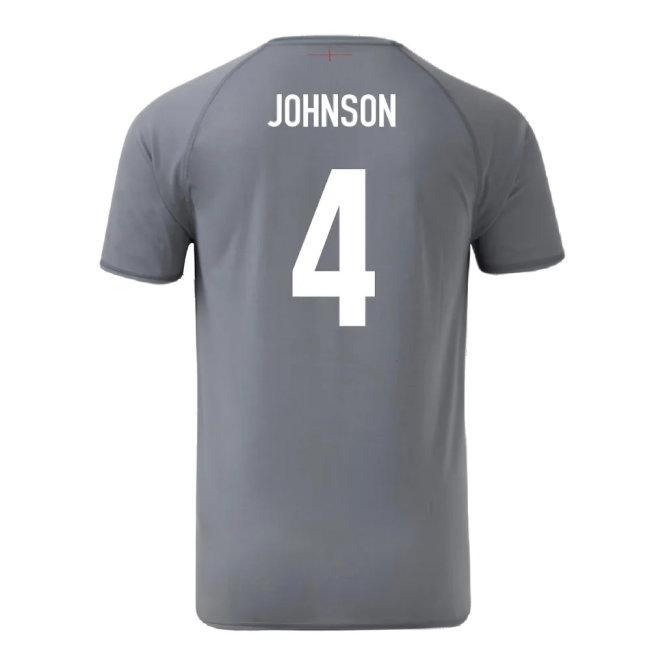 2024-2025 England Rugby Relaxed O2 Training Jersey (Grey) (Johnson 4)