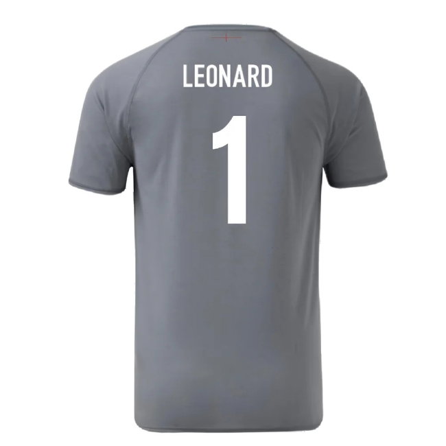 2024-2025 England Rugby Relaxed O2 Training Jersey (Grey) (Leonard 1)