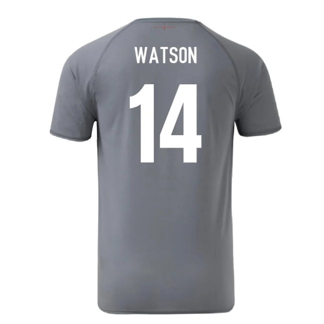 2024-2025 England Rugby Relaxed O2 Training Jersey (Grey) (Watson 14)