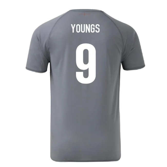 2024-2025 England Rugby Relaxed O2 Training Jersey (Grey) (Youngs 9)