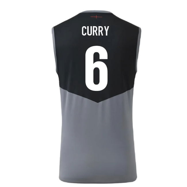 2024-2025 England Rugby Sleeveless Jersey O2 (Grey) (Curry 6)