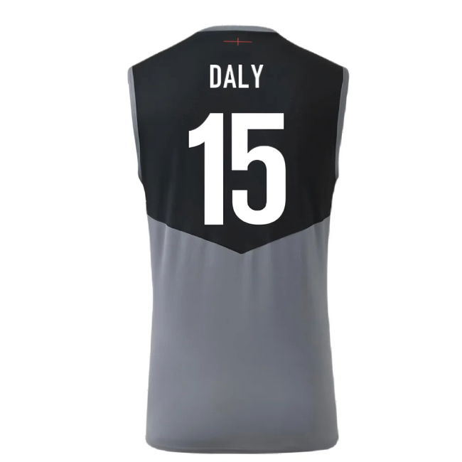 2024-2025 England Rugby Sleeveless Jersey O2 (Grey) (Daly 15)