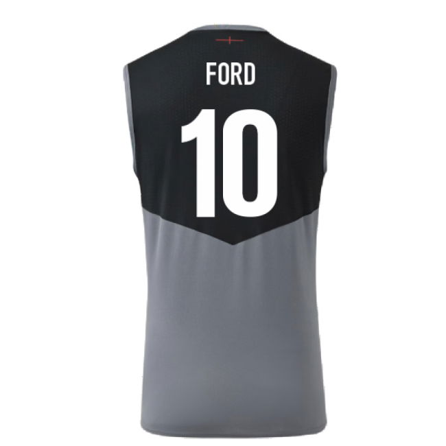2024-2025 England Rugby Sleeveless Jersey O2 (Grey) (Ford 10)