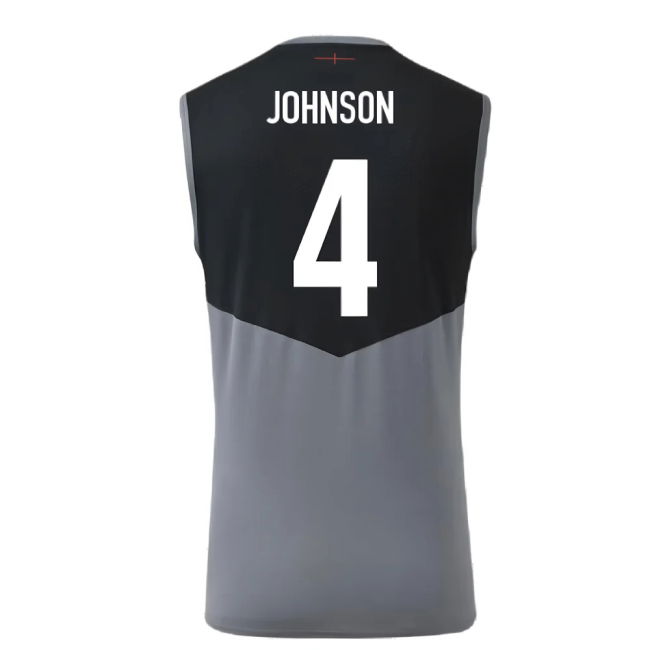 2024-2025 England Rugby Sleeveless Jersey O2 (Grey) (Johnson 4)
