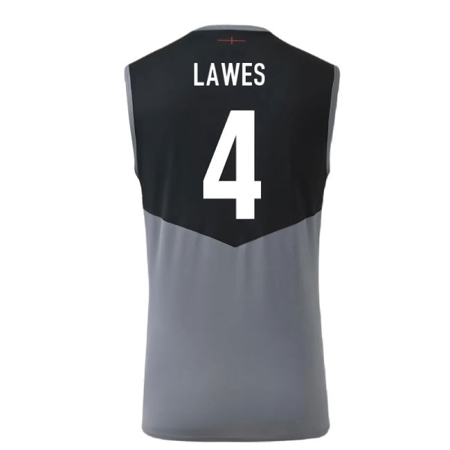 2024-2025 England Rugby Sleeveless Jersey O2 (Grey) (Lawes 4)