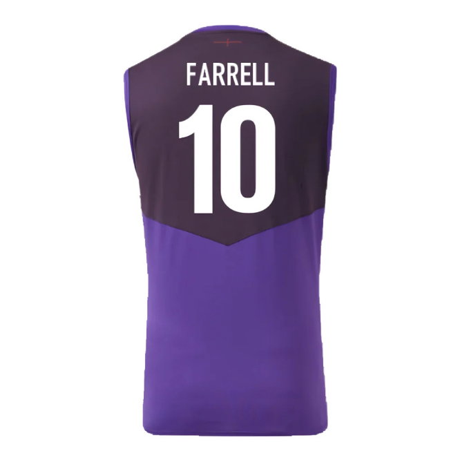 2024-2025 England Rugby Sleeveless Jersey (Violet) - Kids (Farrell 10)