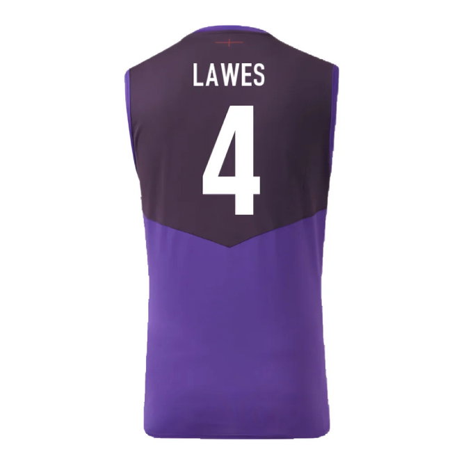 2024-2025 England Rugby Sleeveless Jersey (Violet) - Kids (Lawes 4)