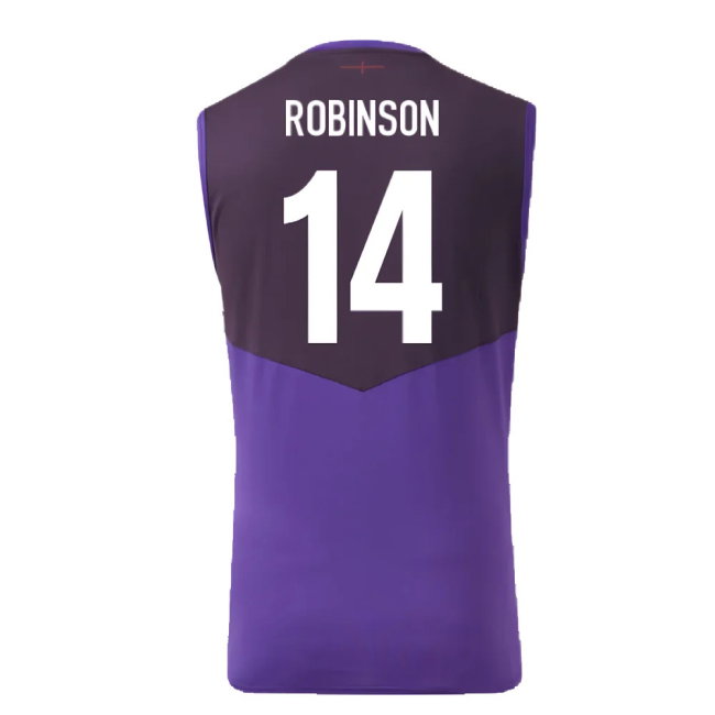 2024-2025 England Rugby Sleeveless Jersey (Violet) - Kids (Robinson 14)