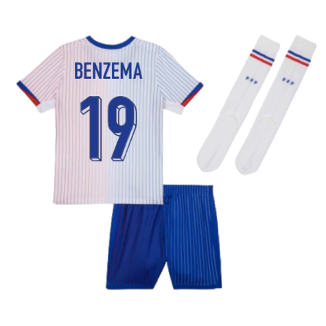 2024-2025 France Away Little Boys Mini Kit (Benzema 19)