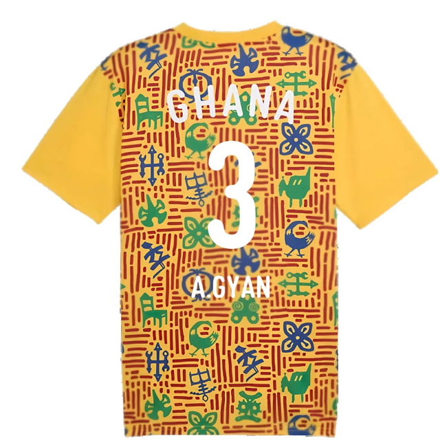 2024-2025 Ghana Pre-Match SS Jersey (Yellow) (A.Gyan 3)