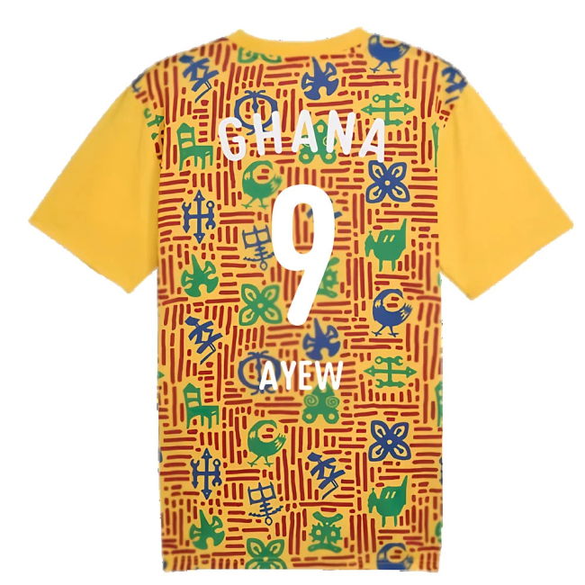 2024-2025 Ghana Pre-Match SS Jersey (Yellow) (Ayew 9)
