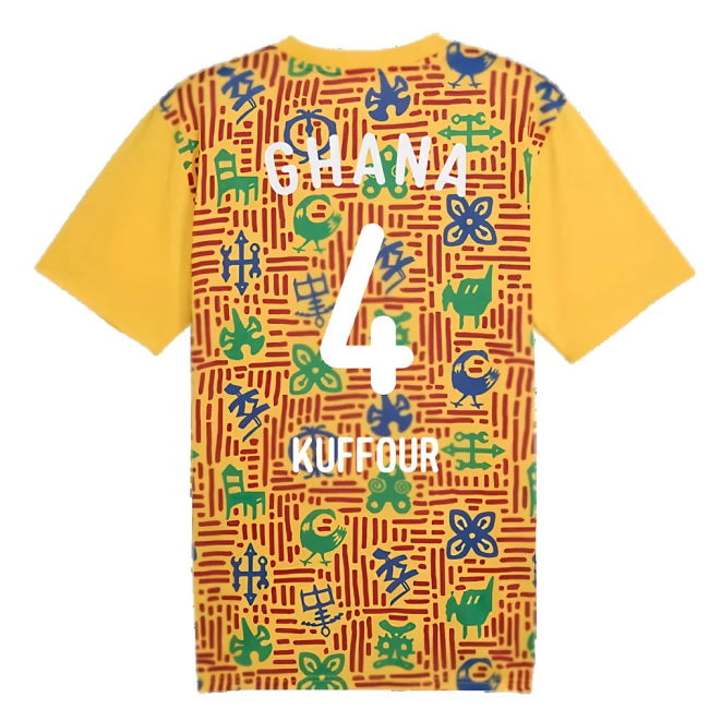 2024-2025 Ghana Pre-Match SS Jersey (Yellow) (Kuffour 4)