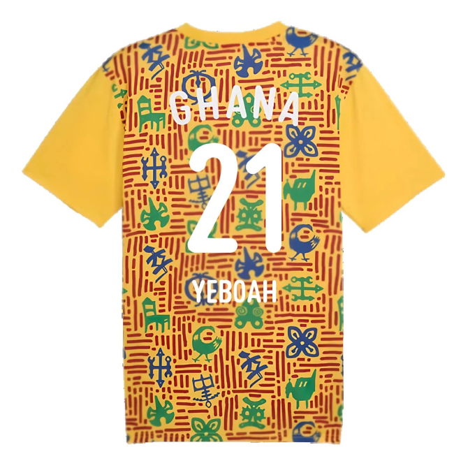2024-2025 Ghana Pre-Match SS Jersey (Yellow) (Yeboah 21)