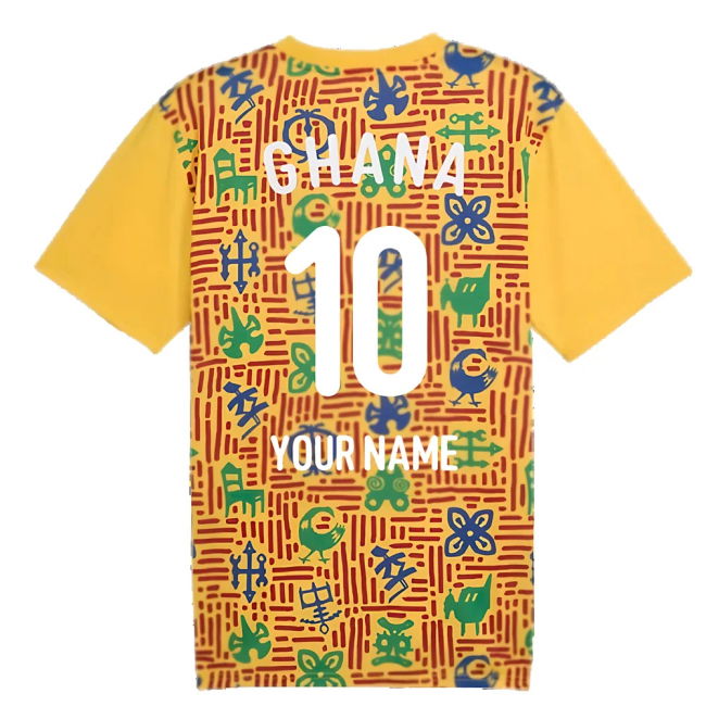 2024-2025 Ghana Pre-Match SS Jersey (Yellow) (Your Name)