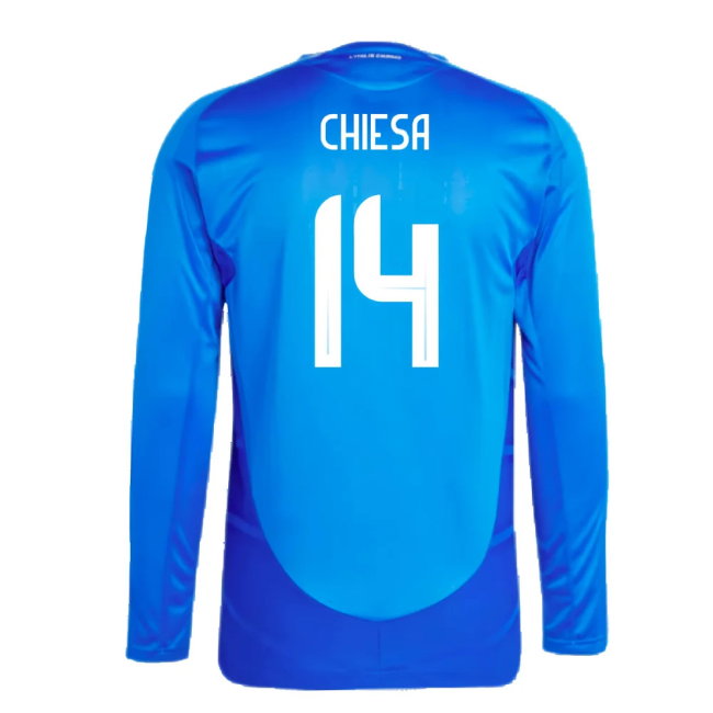 2024-2025 Italy Authentic Long Sleeve Home Shirt (CHIESA 14)