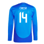 2024-2025 Italy Authentic Long Sleeve Home Shirt (CHIESA 14)