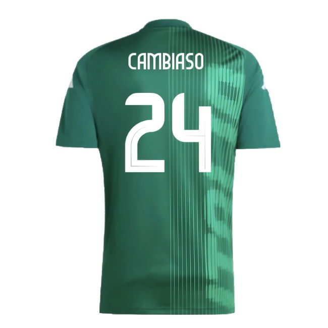 2024-2025 Italy Pre-Match Shirt (Green) (CAMBIASO 24)