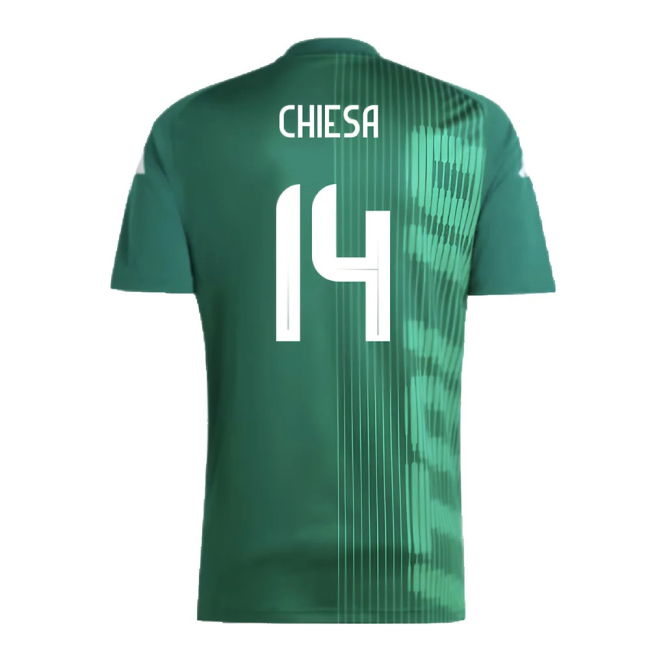 2024-2025 Italy Pre-Match Shirt (Green) (CHIESA 14)
