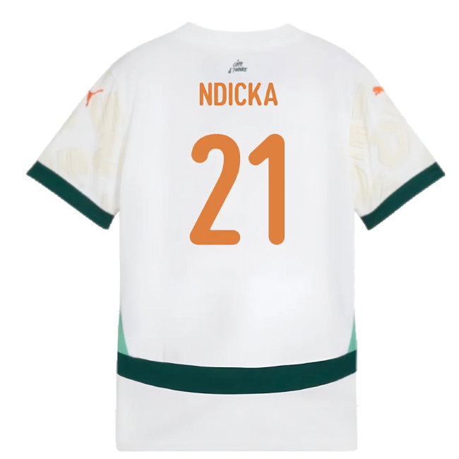 2024-2025 Ivory Coast Away Shirt (Kids) (Ndicka 21)