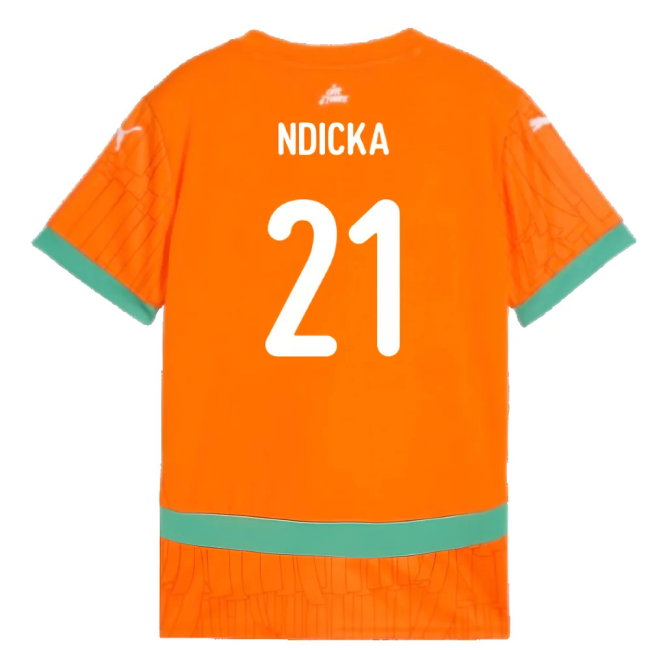 2024-2025 Ivory Coast Home Shirt (Kids) (Ndicka 21)