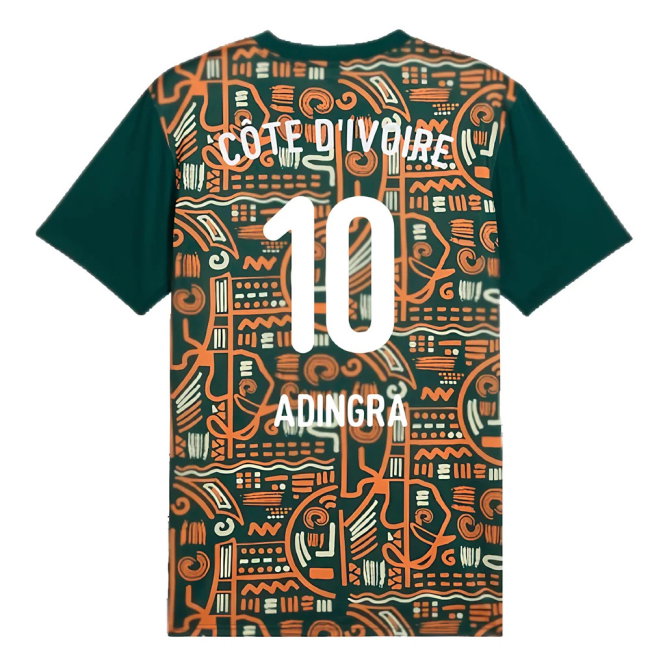 2024-2025 Ivory Coast Prematch SS Jersey (Dark Myrtle) (Adingra 10)