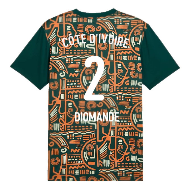 2024-2025 Ivory Coast Prematch SS Jersey (Dark Myrtle) (Diomande 2)