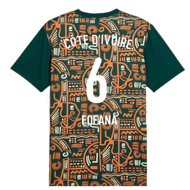 2024-2025 Ivory Coast Prematch SS Jersey (Dark Myrtle) (Fofana 6)