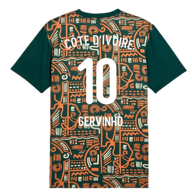 2024-2025 Ivory Coast Prematch SS Jersey (Dark Myrtle) (Gervinho 10)