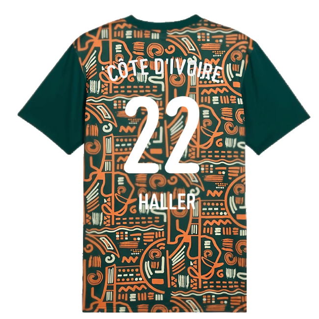 2024-2025 Ivory Coast Prematch SS Jersey (Dark Myrtle) (Haller 22)