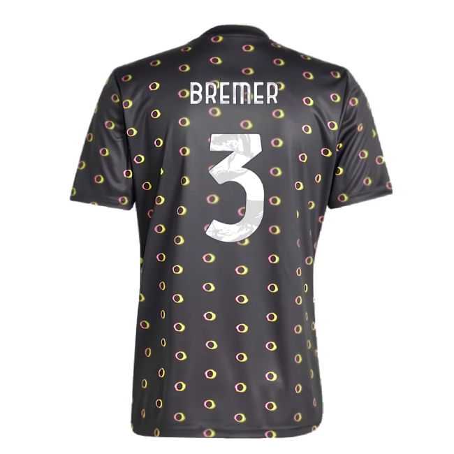 2024-2025 Juventus Pre-Match Shirt (Black) (Bremer 3)