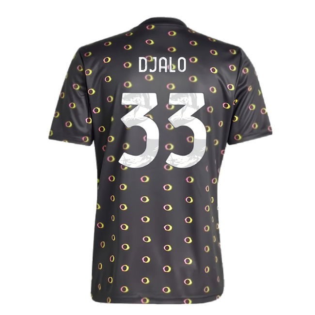 2024-2025 Juventus Pre-Match Shirt (Black) (Djalo 33)
