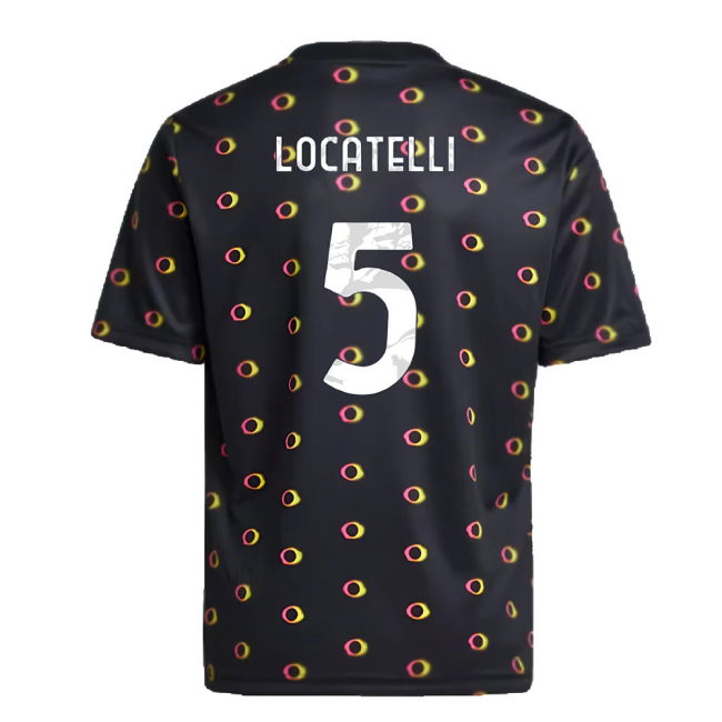 2024-2025 Juventus Pre-Match Shirt (Black) - Kids (Locatelli 5)