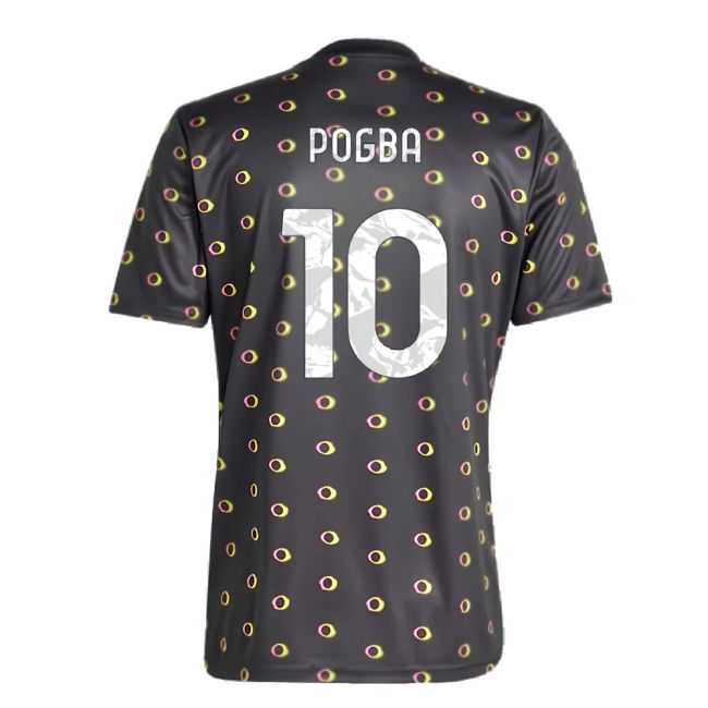 2024-2025 Juventus Pre-Match Shirt (Black) (Pogba 10)