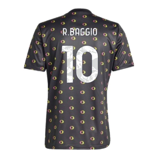 2024-2025 Juventus Pre-Match Shirt (Black) (R.Baggio 10)