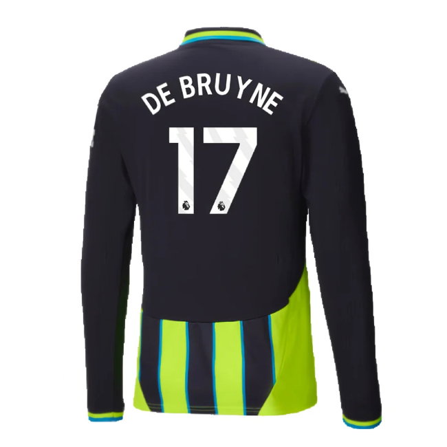 2024-2025 Man City Away Long Sleeve Shirt (De Bruyne 17)
