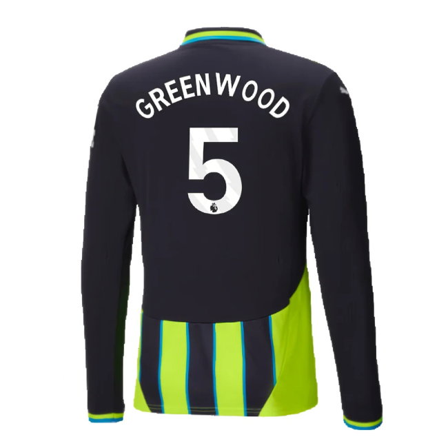2024-2025 Man City Away Long Sleeve Shirt (Greenwood 5)