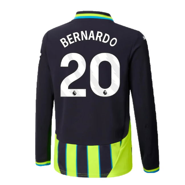 2024-2025 Man City Away Long Sleeve Shirt (Kids) (Bernardo 20)